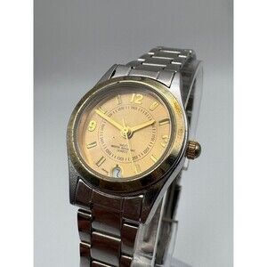 Vintage Accutime Women's Two-Tone Quartz Watch - Date Window - New Battery